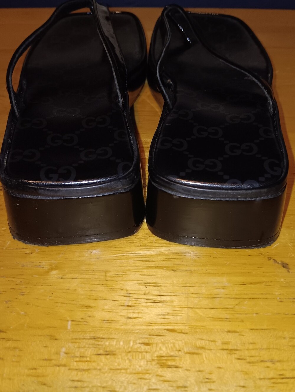 Gucci GG Black Monogram Sandals Size 36 1/2 - Picture 4 of 7